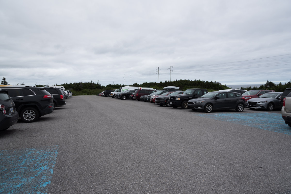 Voller Parkplatz am Western Brook Pond Trail